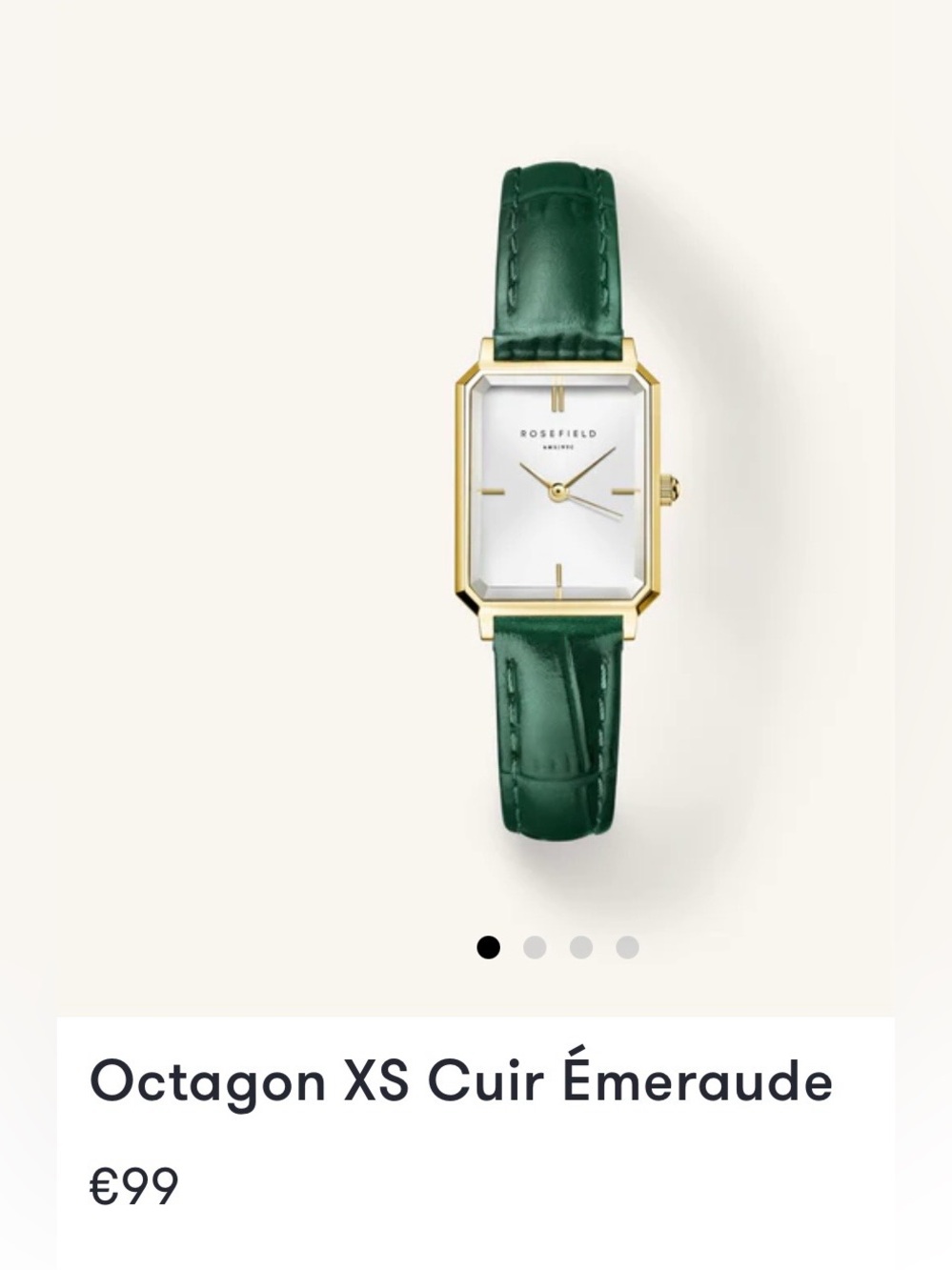 Octagon XS Emerald Leather Strap Watch